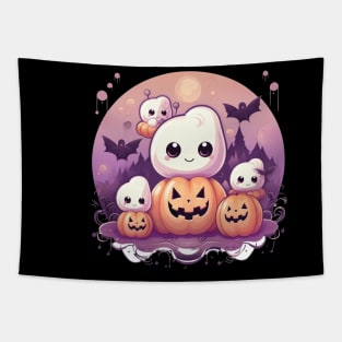 Happy Little Marshmallows kids Halloween Tapestry