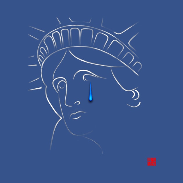 Statue Of Liberty Crying by SeattleDesignCompany