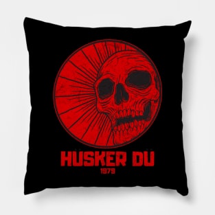 skull red Husker Du Pillow