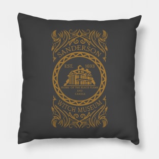 Sanderson Witch Museum. Black Flame Candle. Halloween. Pillow