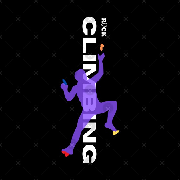 rock climbing with climber purple by lmdesignco