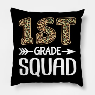 1St Grade Squad Leopard First Grade Eacher Student Pillow