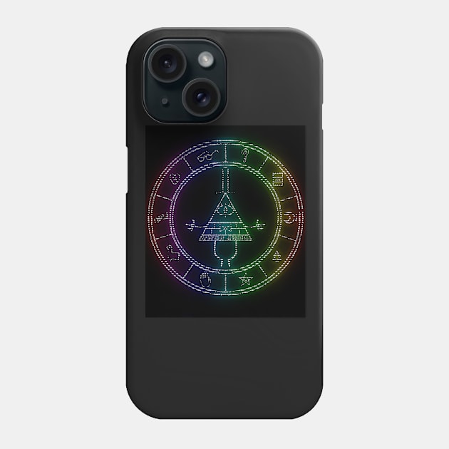 gravity falls Bill cipher wheel coloured Phone Case by Rebellion10