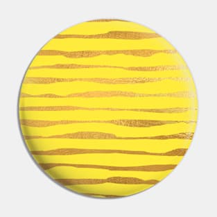 Yellow Gold colored abstract lines pattern Pin