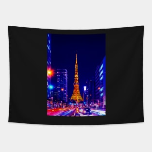 Tokyo Tower cityscape Tapestry