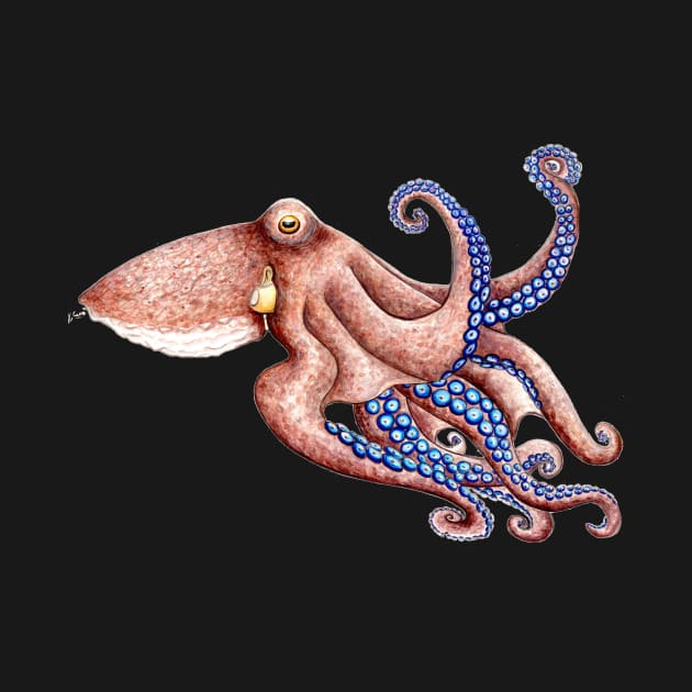 Blue tentacle octopus by chloeyzoard