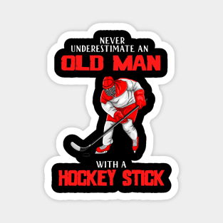 Old man hockey gift idea, for hockey lovers Magnet