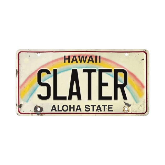 Vintage Hawaii License Plate SLATER by HaleiwaNorthShoreSign