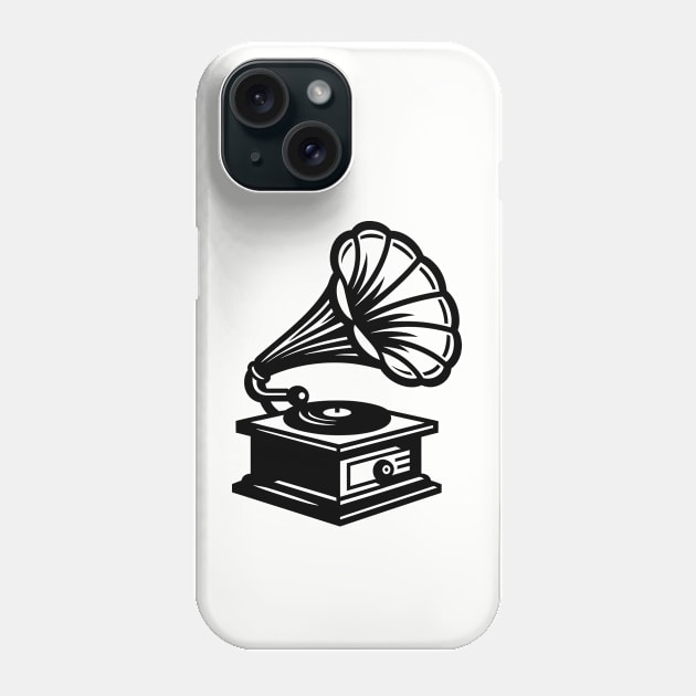 Gramophone Phone Case by KayBee Gift Shop