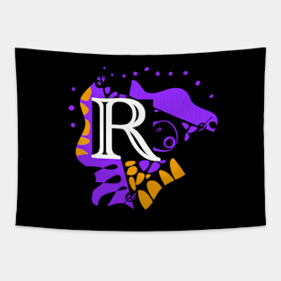 Mazipoodles Bird’s Nest - Personalized Initial Letter R Tapestry