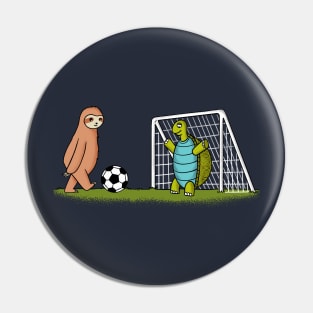 Sloth and turtle football Pin