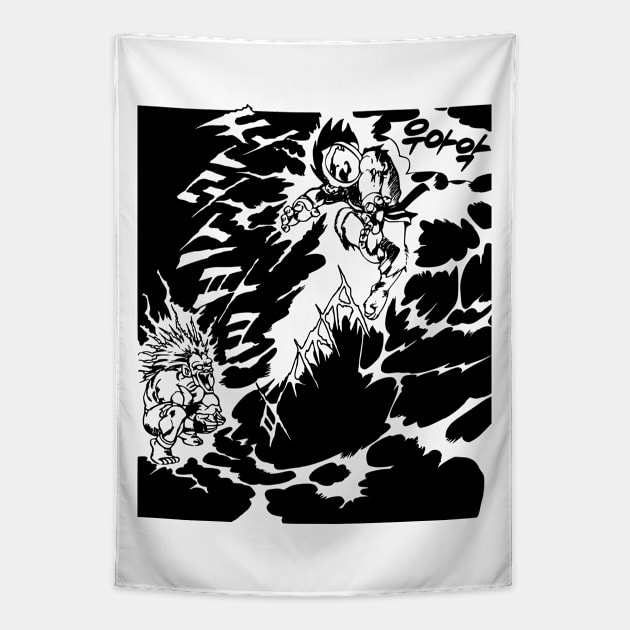 Blanka vs. Ryu (Korean Manga) Tapestry by retroworldkorea