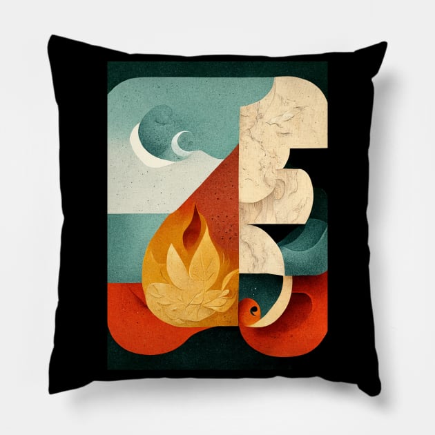 Four Abstract Elements Pillow by deificusArt