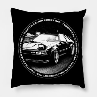 TOYOTA CELICA 2800GT A60 Black 'N White 4 (Black Version) Pillow