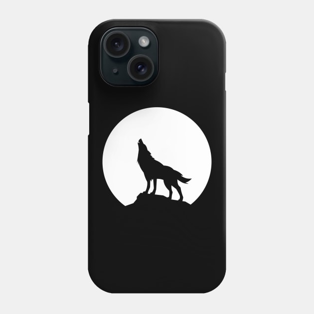wolf and moon Phone Case by jjsealion
