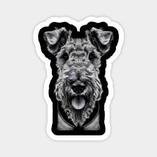 Cute Airedale Terrier Dog Photo Painting Artwork Magnet