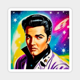 Vintage Retro Elvis in the Galaxy Magnet