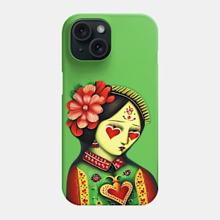 Girl with hearts Phone Case