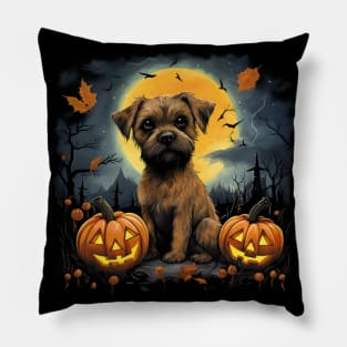 Halloween border terrier Pillow