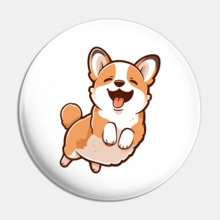 Cute Corgi Jumping Pin