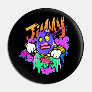 Dope Slluks character fatty boy is ready for war illustration Pin