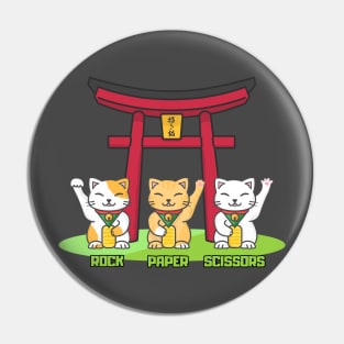 Rock Paper Scissors Manekineko Pin