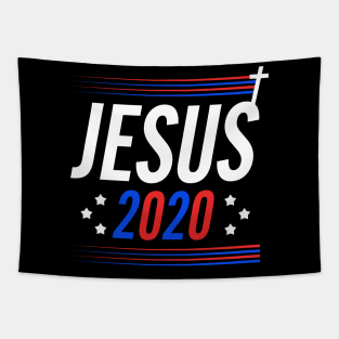 Vote Jesus 2020 Patriotic Christian Election Sign Tapestry