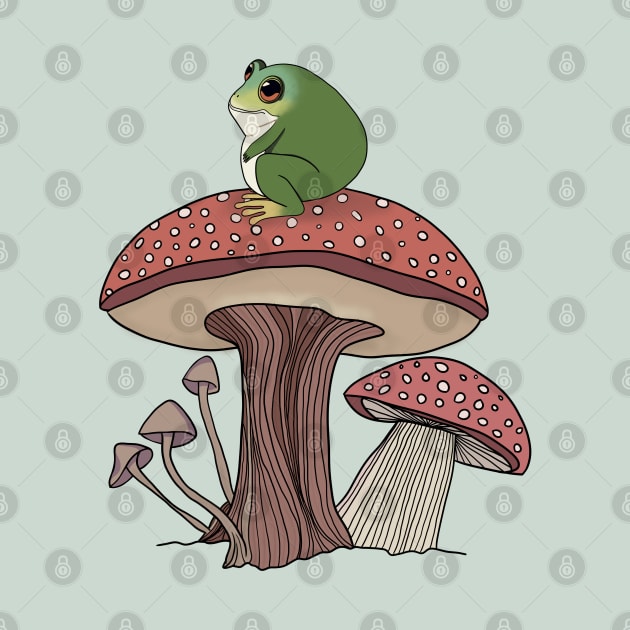 Chunky Frog Sitting on a Mushroom by Velvet Earth