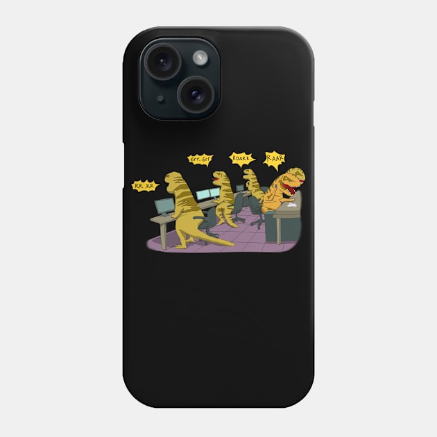 T rex Family at work Phone Case by Yeaha