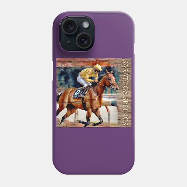 Saratoga Springs Horse Racing Phone Case by Cre8tiveSpirit