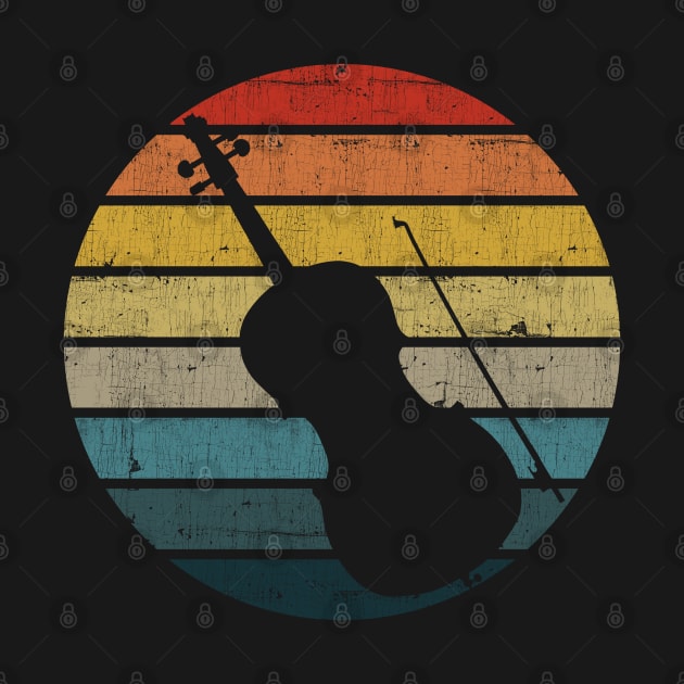 Cello Silhouette On A Distressed Retro Sunset design by theodoros20