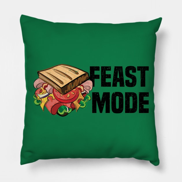 "FEAST MODE" Graphic Tee Pillow by moobear94