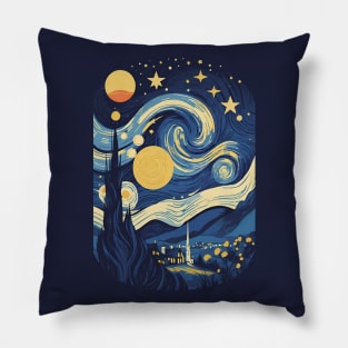 Starry Night Reverie: Van Gogh's Celestial Symphony Pillow