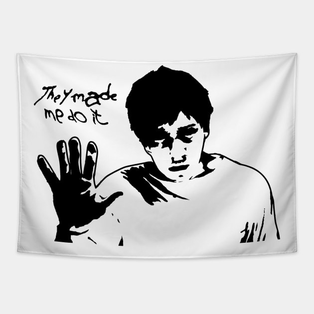 Donnie Darko "They Made Me Do It" Tapestry by CultureClashClothing