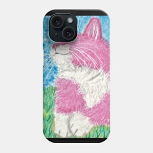 Cute pink kitty cat art Phone Case