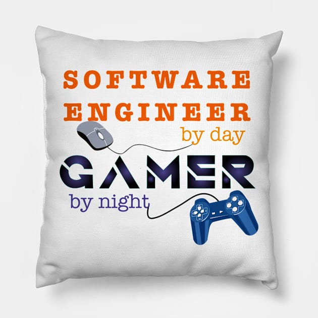 Software engineer/gamer Pillow by lauraroman