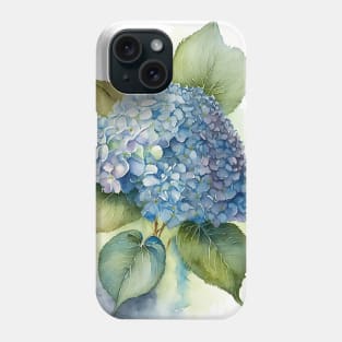 Watercolor Vintage Floral Blue Hydrangeas Flower Phone Case