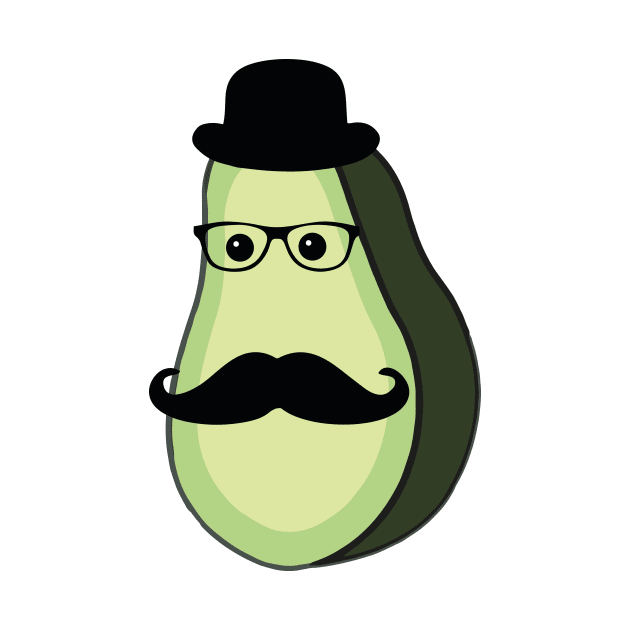 Fruit genius avacado with hat and mustach by AwesomMT