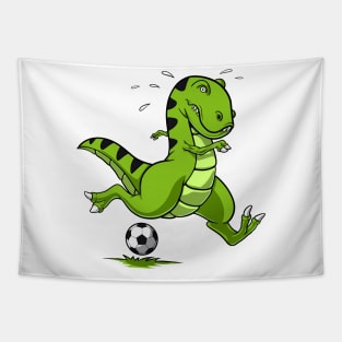 T-Rex Dinosaur Soccer Player Tapestry