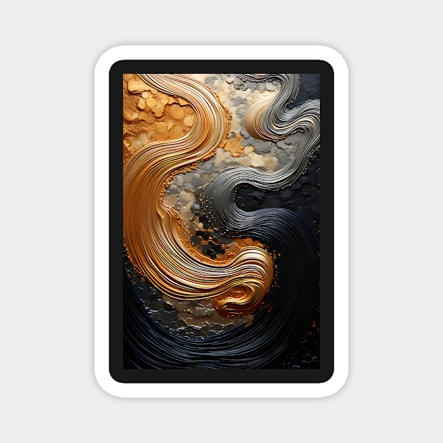 Black gold texture Magnet by UmagineArts