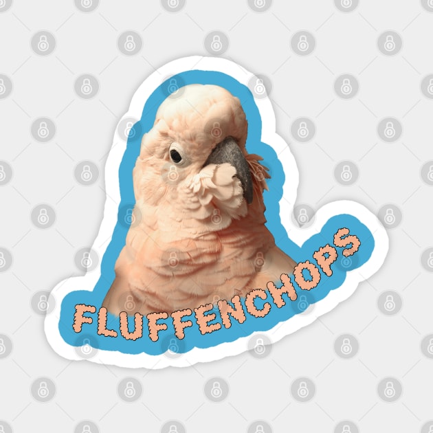 Moluccan Cockatoo Parrot Fluffenchops Magnet by Einstein Parrot