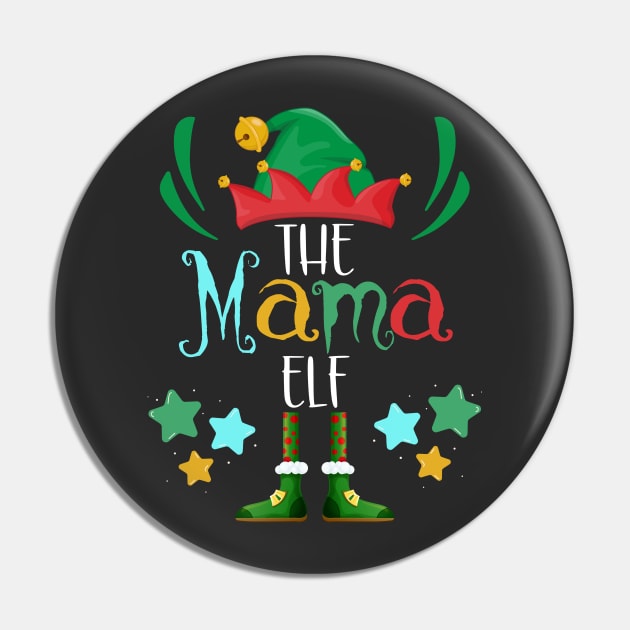 The Mama Elf, Christmas Family Matching Fun Xmas Top Pin by NearlyNow