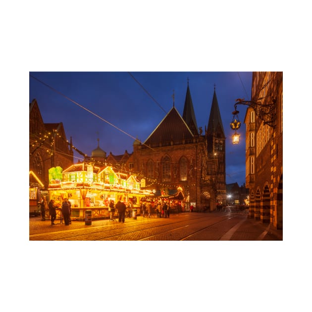 Christmas market, Bremen, winter, dusk by Kruegerfoto