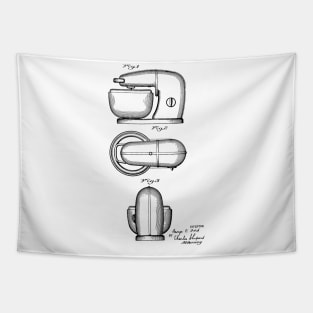 Kitchen Mixing Machine Vintage Patent Hand Drawing Tapestry