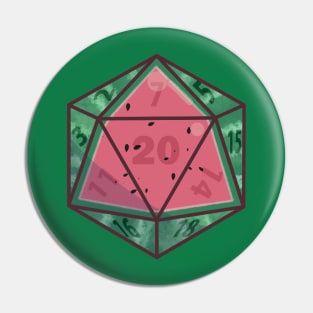 Fruit Dice, D20 watermelon variant Pin