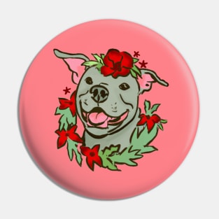 Christmas Pit Bull Pin