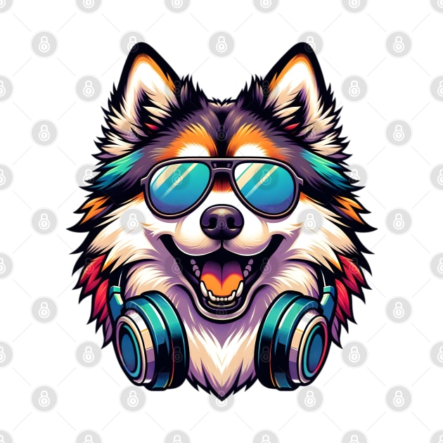 Norrbottenspets as Smiling DJ with Headphones and Sunglasses by ArtRUs