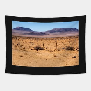 Fence across the desert. Tapestry