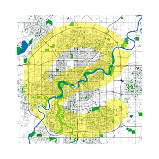 Edmonton Street, River and Park Map T-Shirt