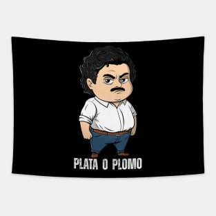 Pablo Escobar Cartoon – Plata o Plomo Gangster Art Tapestry